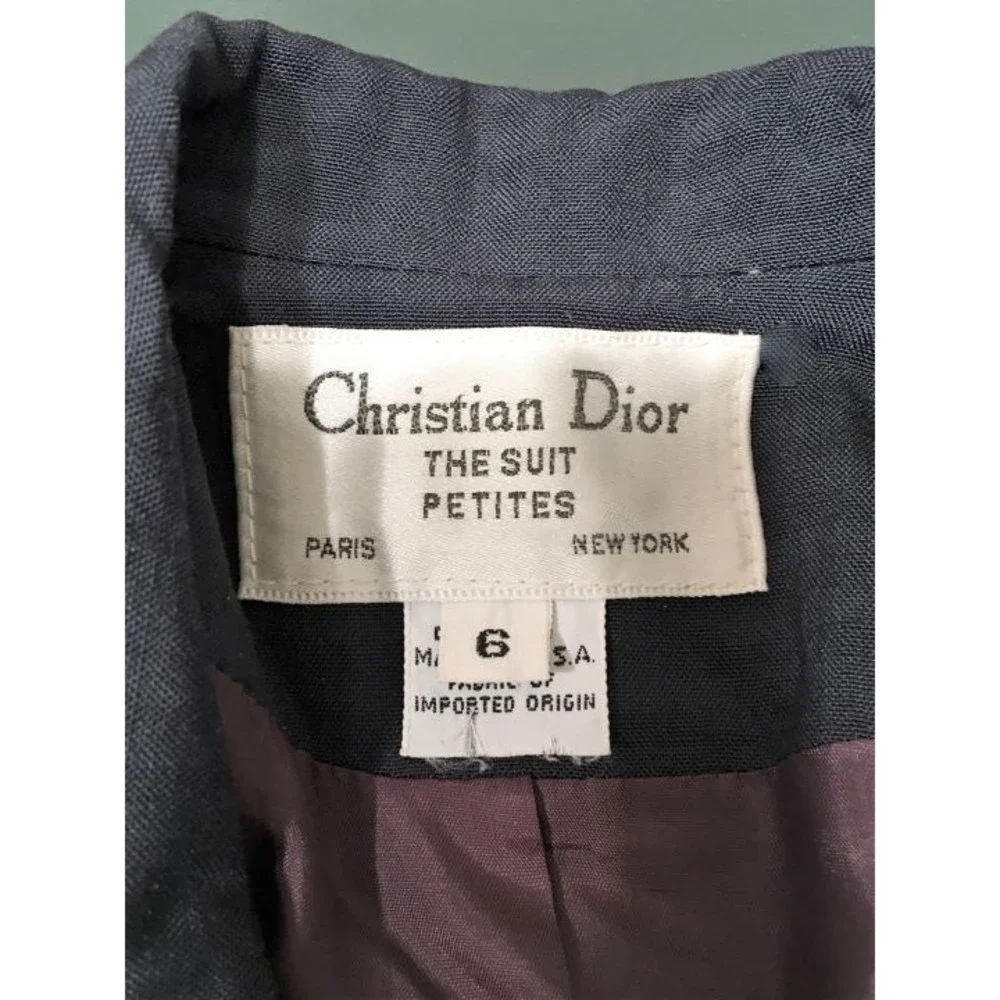 Christian Dior Authentic Size 6 Petite Vintage Navy Jacket